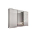 Ver imagem 1 de Guarda Roupa Casal 3 Portas de Correr e 4 Gavetas C/ 1 Espelho Diamond/toulon Plus Branco - Novo
