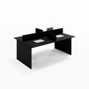 Ver imagem 2 de Mesa Escritório Plataforma 4 Lugares 180x120 - Cor: Preto Onix Atacadao Moveis Escritorio