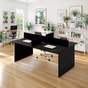 Ver imagem 4 de Mesa Escritório Plataforma 4 Lugares 180x120 - Cor: Preto Onix Atacadao Moveis Escritorio