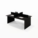 Ver imagem 1 de Mesa Escritório Plataforma 4 Lugares 180x120 - Cor: Preto Onix Atacadao Moveis Escritorio