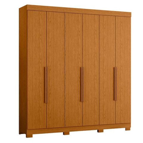 Guarda Roupa Casal Vinci 06 Portas e Cômoda Xangai Cinamomo - Móveis Albatroz