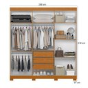 Ver imagem 2 de Guarda Roupa Casal Vinci 06 Portas e Cômoda Xangai Cinamomo - Móveis Albatroz