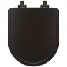 Tampa de Vaso Laqueado Com Fechamento Lento Carrara Marrom Fosco para Louça Deca com Ferragem - 1