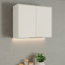 Ver imagem 1 de Armário Aéreo com 2 Portas 80cm MDF Fineze Bege/Areia