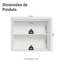 Ver imagem 3 de Armário Aéreo para Quarto 80 Cm 2 Portas Branco Neo Madesa