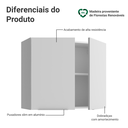 Ver imagem 4 de Armário Aéreo para Quarto 80 Cm 2 Portas Branco Neo Madesa
