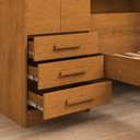 Ver imagem 4 de Guarda-Roupa Solteiro com Cama Integrada 4 Portas 3 Gavetas Cancun Yescasa Nature