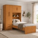 Ver imagem 1 de Guarda-Roupa Solteiro com Cama Integrada 4 Portas 3 Gavetas Cancun Yescasa Nature