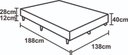 Ver imagem 2 de Cama Base Box Casal Sintético Preto 27x138x188 Rosana Colchões