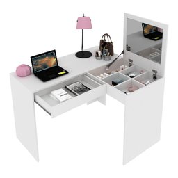 Escrivaninha/pentedeira de Canto 110cm com Espelho e 1 Gaveta Multimóveis Cr40119 - 2