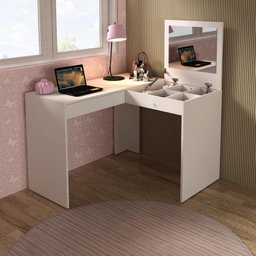 Escrivaninha/pentedeira de Canto 110cm com Espelho e 1 Gaveta Multimóveis Cr40119 - 1