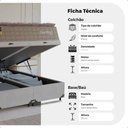 Ver imagem 3 de Cama Box Baú Casal Bipartido Colchão Comfort Class Pillowtop Bege/suede Branco