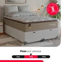 Ver imagem 5 de Cama Box Baú Casal Bipartido Colchão Comfort Class Pillowtop Bege/suede Branco