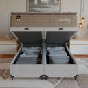Ver imagem 6 de Cama Box Baú Casal Bipartido Colchão Comfort Class Pillowtop Bege/suede Branco