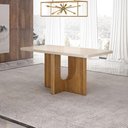 Ver imagem 5 de Mesa de Jantar Dora 120x80 Vidro 40mm Cinamomo Off White com Kit 4 Cadeiras Veludo Bege -Valdemó