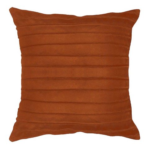 Capa para Almofada Drapeada Line em Veludo Quadrada 50x50 Terracota