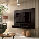 Ver imagem 2 de Painel FX 1,20m Para TV Até 43'' Com Nichos Para Aparelhos e Objetos Cor Preto EDN MÓVEIS