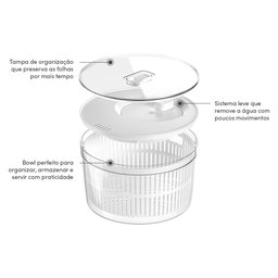 Secador de Saladas com Tampa 5,5 L Clear Fresh ou - 2