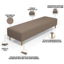 Ver imagem 4 de Puff Decorativo Sala de Estar Bali W01 Pés Palito 210x60cm Bouclê Bege - Lyam Decor