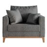 Poltrona Beny Pés e Base em Madeira Cinza Rr Decor - 1