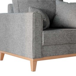 Poltrona Beny Pés e Base em Madeira Cinza Rr Decor - 3