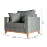 Poltrona Beny Pés e Base em Madeira Cinza Rr Decor - 2