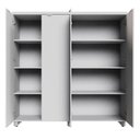 Ver imagem 6 de Armário Alto Duplo 1,58m para Escritório com 4 Portas de Abrir e Puxadores Metálicos F5 Office