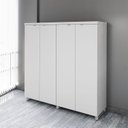 Ver imagem 1 de Armário Alto Duplo 1,58m para Escritório com 4 Portas de Abrir e Puxadores Metálicos F5 Office Cinza