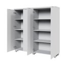 Ver imagem 7 de Armário Alto Duplo 1,58m para Escritório com 4 Portas de Abrir e Puxadores Metálicos F5 Office