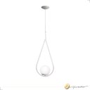 Ver imagem 5 de Luminária de Teto Pendente Gota Branco C/ Globo de Vidro Leitoso Bivolt 1xg9