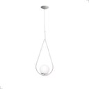Ver imagem 1 de Luminária de Teto Pendente Gota Branco C/ Globo de Vidro Leitoso Bivolt 1xg9