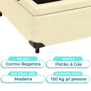Ver imagem 2 de Cama Box Bau Solteiro Blindado Nature Begetiza 78x188