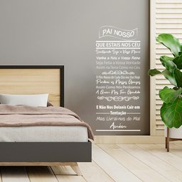 Adesivo Decorativo Papel Parede Quarto Sala Oração Pai Nosso - Cor Branca - 5