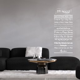 Adesivo Decorativo Papel Parede Quarto Sala Oração Pai Nosso - Cor Branca - 4