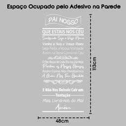 Adesivo Decorativo Papel Parede Quarto Sala Oração Pai Nosso - Cor Branca - 2