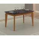 Ver imagem 3 de Mesa de Jantar 6 Lugares Tampo Mdf/vidro Brenda 120cm Moveis Leifer Cadeiras Não Inclusas Freijó/chu