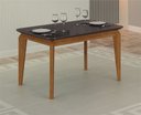 Ver imagem 3 de Mesa de Jantar 6 Lugares Tampo Mdf/vidro Brenda 120cm Moveis Leifer Cadeiras Não Inclusas Freijó/chu
