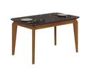Ver imagem 1 de Mesa de Jantar 6 Lugares Tampo Mdf/vidro Brenda 120cm Moveis Leifer Cadeiras Não Inclusas Freijó/chu