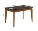 Ver imagem 2 de Mesa de Jantar 6 Lugares Tampo Mdf/vidro Brenda 120cm Moveis Leifer Cadeiras Não Inclusas Freijó/chu