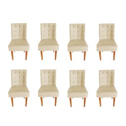 Kit 8 Cadeiras de Jantar Diamante Suede Estofada Porcelana Dimazza Móveis - 1