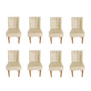 Kit 8 Cadeiras de Jantar Diamante Suede Estofada Porcelana Dimazza Móveis