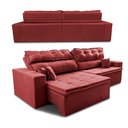 Ver imagem 7 de Sofá Retrátil e Reclinável 2,72m Luxos Cama Inbox Velusoft Vermelho