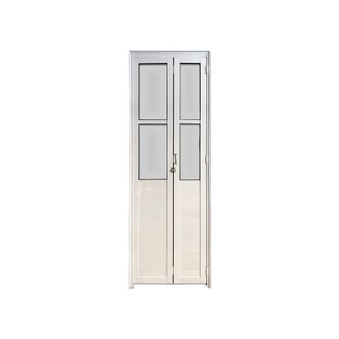 Porta Camarão Lambril com Vidro Alumínio Branco 210x100 Lado Direito