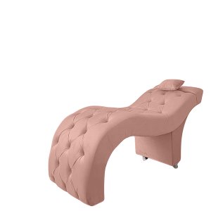 Maca Estofada Estética Inclinada Veludo Rose - Meu Estofado