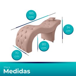 Maca Estofada Estética Inclinada Veludo Rose - Meu Estofado - 5