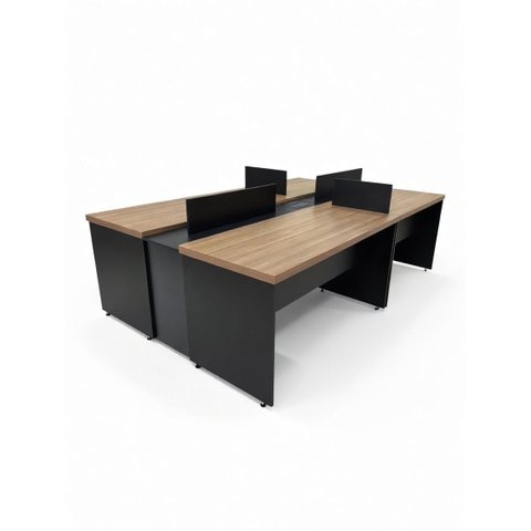 Plataforma 4 Lugares Castanho Tannat /Preto C2 /Caixa/ 8 Tomadas Eletricas