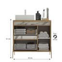 Ver imagem 2 de Gabinete de Banheiro 80cm com Cuba Ref 821 Cewal - Itapuã/thassos