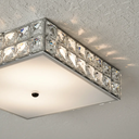 Ver imagem 3 de Plafon Luminária de Teto Cristal Quadrado 25cm Luxo Quarto Sala:transparente/bivolt