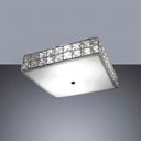 Ver mais imagens de Plafon Luminária de Teto Cristal Quadrado 25cm Luxo Quarto Sala:transparente/bivolt