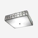 Ver imagem 1 de Plafon Luminária de Teto Cristal Quadrado 25cm Luxo Quarto Sala:transparente/bivolt